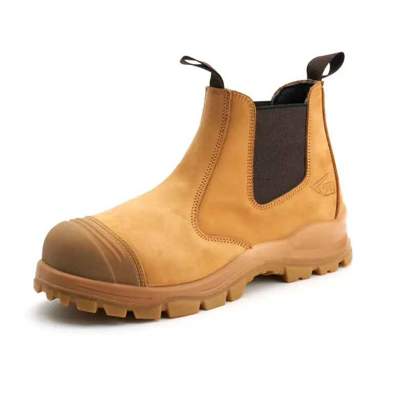 Mais recentes botas masculinas ao ar livre 6 "bota de segurança couro nobuck Amarelo sem renda, Tpu sola bota de segurança Trigo