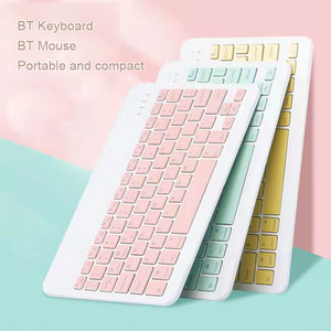 Miniteclado inalámbrico para teléfono móvil Android, teclado recargable BT y juego de Combos de ratón Klavye para Ipad IOS