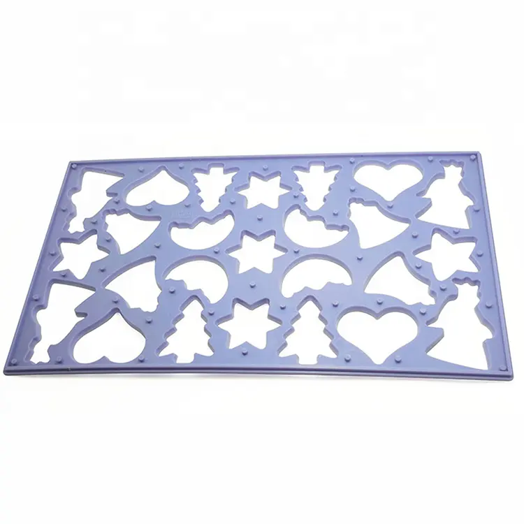 UJ-CC274 Christmas Plastic Cookie Cutter with 7 Shapes Angel Star Tree Moon Heart Bell and 6 Pointed Star