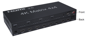 DTECH 4K x 2K HDMI 2.0 MATRIX-SCHALTER 4x4 4K 30Hz 4 HDMI-Eingänge 4 HDMI-Ausgänge unterstützen RS232 EDID-Matrix mit HD-Signalen