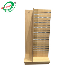 Keway MDF Slatwall Panels für Einzelhandel geschäfte 4-seitige Holz <span class=keywords><strong>display</strong></span> wand mit Haken und Bodenst änder