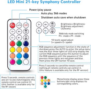 ESann SP101E DC5V-24V สีเต็มรูปแบบ SPI 21คีย์มินินำพิกเซลควบคุมแถบ - Product Image 3