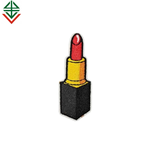 刺绣面料缝在补丁上红色刺绣贴花贴纸补丁刺绣服装 - Product Image 4