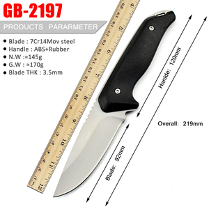 <strong>Cost</strong>-effective High Quality 7Cr14Mov Steel Rubber Handle Outdoor Camping Survival Fishing Hunting <strong>Fixed</strong> Blade Knife with case