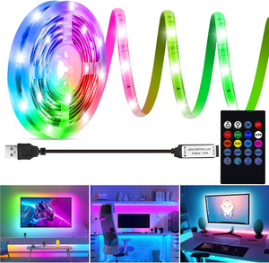 <strong>1m</strong> 2m 3m 4m 5m RGB <strong>LED</strong> Strip Light USB Connectivity PVC Body Warm White Emitting IP67 IP20 Battery Powered Remote Controller - Product Image 4