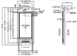 1,3-Zoll-weißes OLED-Modul IIC-Modul 64*128 Treiber-IC SH1107 Kommunikations-Kompakt-OLED-Anzeige modul