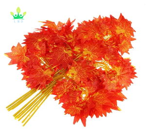 12pcs Artificial Maple Leaves Plastic Autumn Fall Leaves for Wedding House Shop Window Display Decorations - Product Image 5