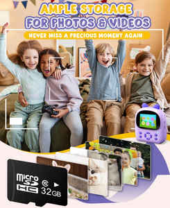 AIMO New Arrivals P01 Shoot <strong>Camera</strong> Digital Kids Cameras 2.4 &quot; Ips Hd Portable Fun Fast Instant Printing Camara with 32G SD Card - Product Image 6