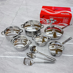 Factory Wholesale 15PCS Kitchenware <strong>Sets</strong> 410 Stainless Steel Kitchen Utensil Cookware <strong>Set</strong> - Product Image 2