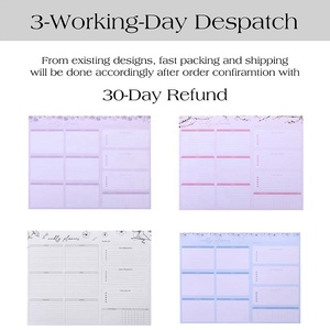 Hongbo, superventas, 8,5 por 11, planificador semanal, Bloc de notas con 4 diseños, listo para enviar de por vida/negocios y personalizado disponible - Product Image 2
