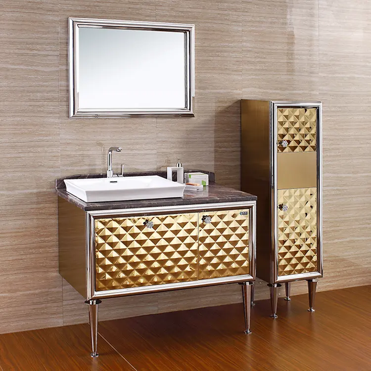 Brass chân tầng thường vụ phòng tắm Vanity đơn vị Vanity khay cho phòng tắm bàn