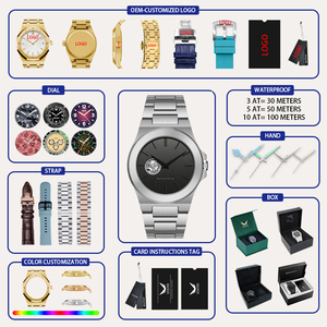 แบรนด์ที่กำหนดเองการออกแบบของคุณเองญี่ปุ่น Nh38ไพลินนาฬิกาคริสตัลอัตโนมัตินาฬิกากลสำหรับผู้ชาย - Product Image 3