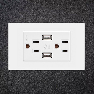 Interruptor de corriente alterna universal multifunción blanco estilo estadounidense, interruptor de pared y enchufe - Product Image 4