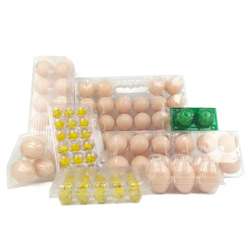 Atacado Personalizado Descartável Pet Ik Plástico Transparente Egg Embalagem Bandejas 30 Furos Para Venda