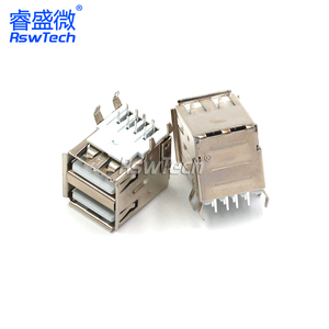 Micro USB A Smt 2.0 5 พินชายปลั๊กตัวเชื่อมต่อชิ้นส่วนโลหะคู่แถวกอง 4Pin หญิง Smd พอร์ตชาร์จ USB Connector ซ็อกเก็ต - Product Image 6