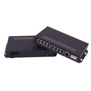 PCM <strong>8CH</strong> Telephone Ethernet Extender RJ11 to Fiber Optic Converter with 20km Range High Performance Fiber Optic Transceivers - Product Image 2