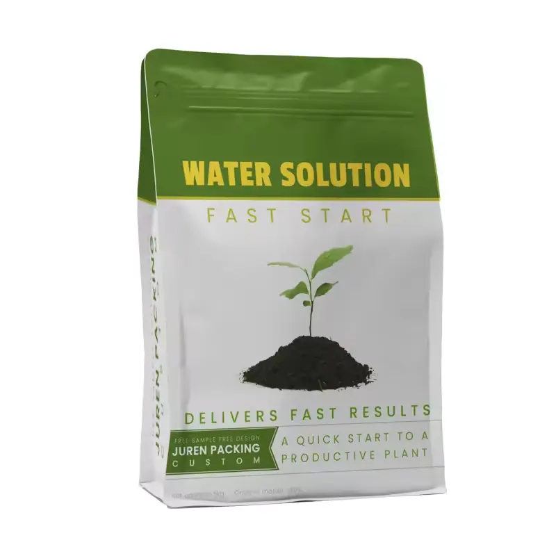 Cusrom 1kg 5kg 10kg Flat Bottom Pouch Plastic Soil Bags Resealable Aluminum Foil Fertilizer Agricultural Seed Packaging Bag