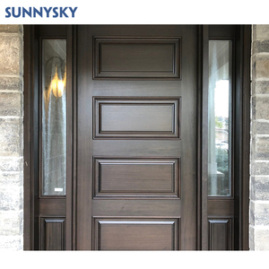 Diseño Sunnysky Entrada principal Exterior Puerta doble de madera Puertas delanteras Entrada Puertas de madera - Product Image 1