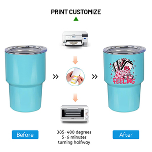Fonwhy Custom <strong>3</strong> <strong>oz</strong> Stainless Steel Thermos Colored Shot Glass Tumbler Sublimation Mini <strong>Cups</strong> With Lid and Straw for Parties Drink - Product Image 3