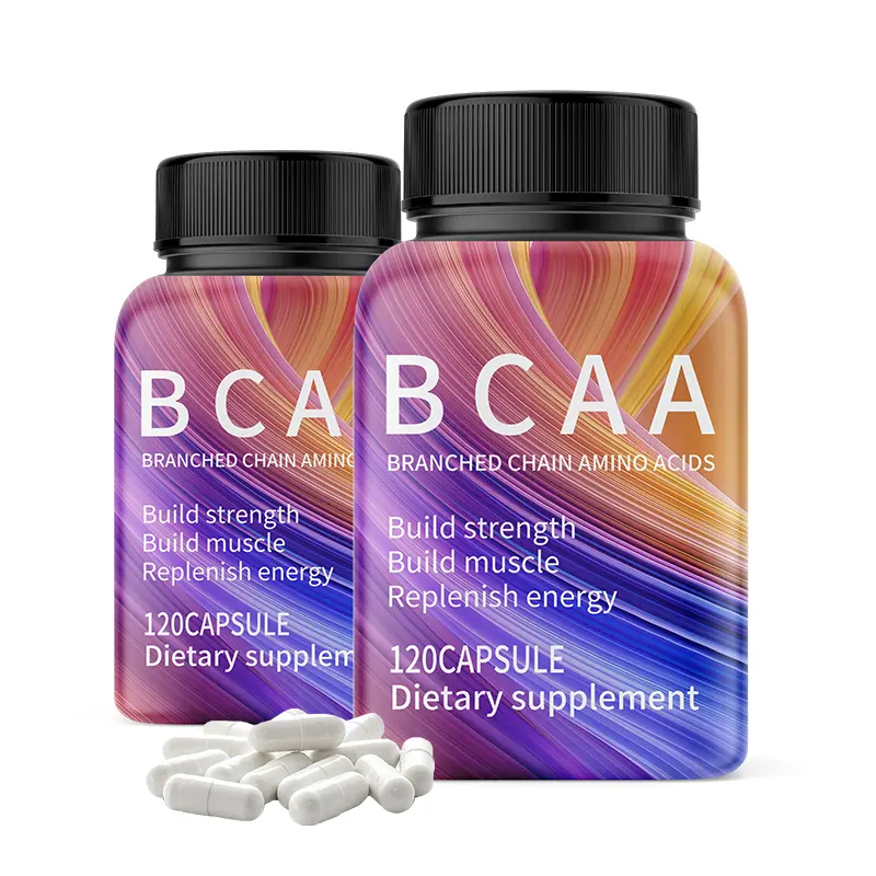 OEM /ODM BCAA 아미노산 보충 분말 캡슐 보디 빌딩 보충 500mg BCAA 근육 가이