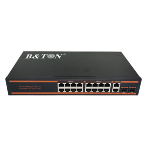 BTON 24 Port Network POE Switch <strong>10</strong>/100Mbps Ethernet Switch Fast Ethernet 2RJ45 <strong>LAN</strong> and 2 SFP Port Switching Factory Supply - Product Image 1