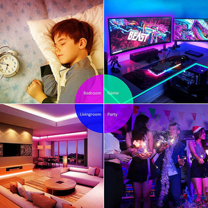 2023 sıcak satış 12V 50ft 15M 5050 RGB müzik senkronizasyonu renk değiştirme uzaktan App kontrol esnek akıllı Led şerit ışık - Product Image 6