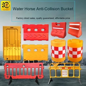 Üç delikli su at yansıtıcı rotasyonel kalıplama korkuluk anti-çarpışma varil inşaat su dolu trafik bariyerleri - Product Image 6