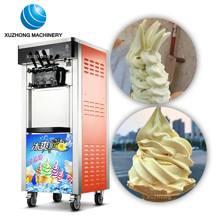 Yumuşak hizmet Iice dondurma makinesi ticari çin dondurma makinesi 3 lezzet yumuşak meyve dondurma yapma makinesi üreticisi