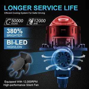 RGBW Halo kapaği H4 H7 9005 mavi kaplama Bi Led projektör Lens farlar güçlendirme DRL kızgın göz kitleri - Product Image 3