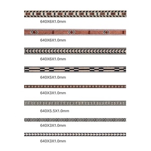<strong>Pretty</strong> and Colorful Guitar Binding Stripped Backboard Center Inlaid with Wood Veneer Patterned Edge Strips - Product Image 1