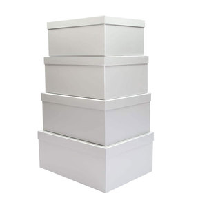 Caja organizadora de cartón rectangular, caja de regalo de cartón duradero y reutilizable, color rosa blanco, anidadas, plateado mate - Product Image 2