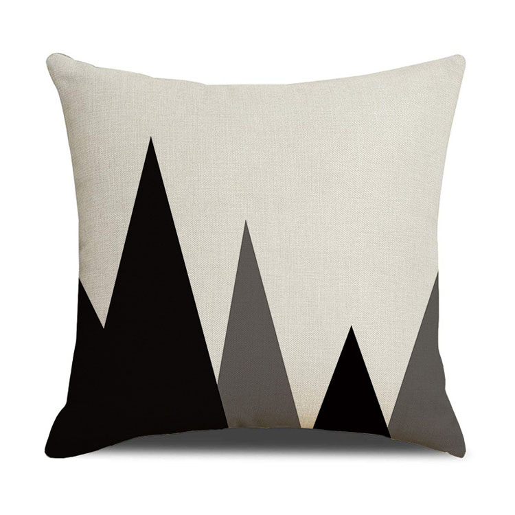 Popular Style Classic Geometric Custom Digital Print Pillowcase Linen Cushion Cover