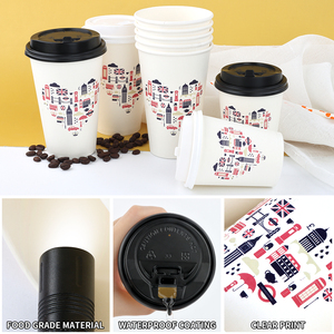 Custom Logo Design Disposable Paper <strong>Cups</strong> <strong>6</strong>/8/10/12/16 <strong>Oz</strong> Ripple/Single/Double <strong>Cups</strong> with Paper Sleeve Personalized Coffee <strong>Cups</strong> - Product Image 2