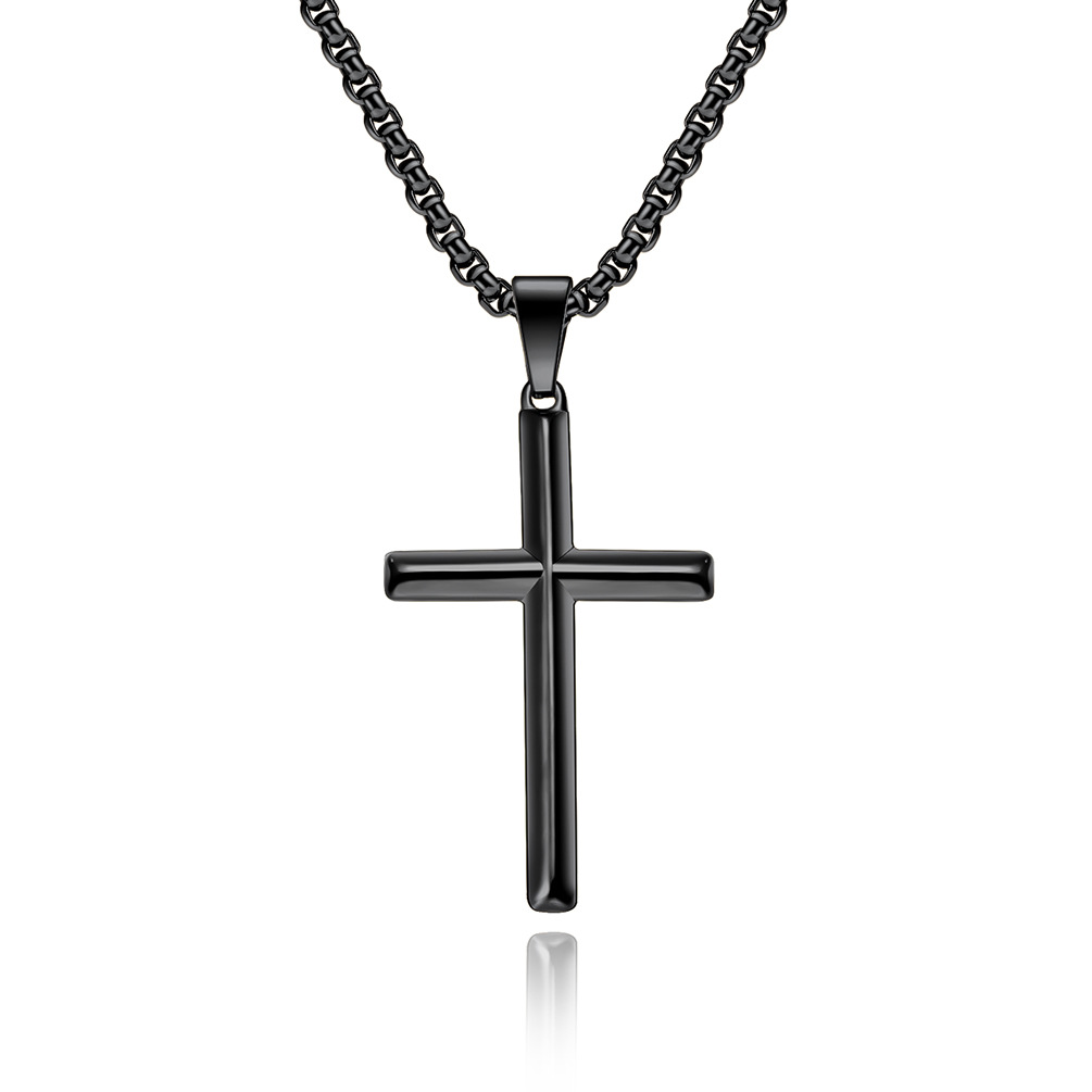 Black square pearl necklace PL001 3mm*60cm