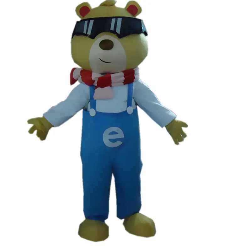 Legal urso com óculos trajes da mascote/trajes mascote dos desenhos animados