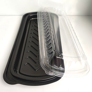 JY-4219一次性寿司容器带防雾盖的食物托盘矩形鱼食塑料PS食品级盒