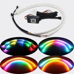 Car Motorcycle <strong>LED</strong> Light Strip DRL <strong>RGB</strong> Chasing Color Changing Sequential Yellow Turn Signal APP Controller 60cm 30cm - Product Image 1