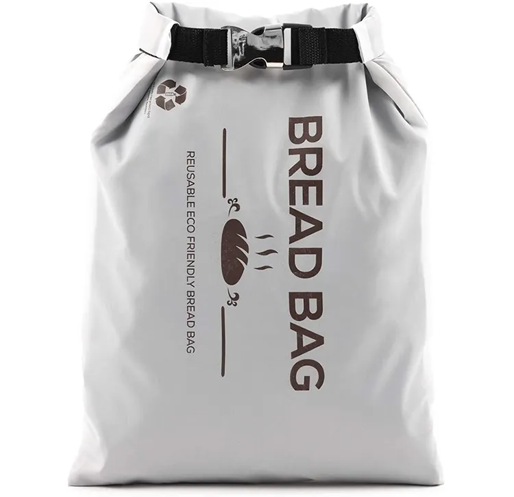 Bolsa reutilizável de poliéster, sem bpa, reciclável, para pão, armazenamento de alimentos frescos, bolsa de pão