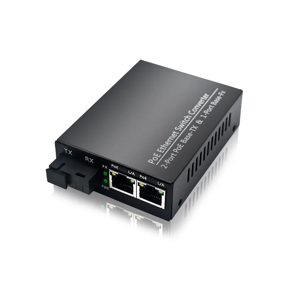 3km Fiber Media Converter 10/100Mbps Ethernet Multi Modus SC Faser PoE Ethernet Media Converter