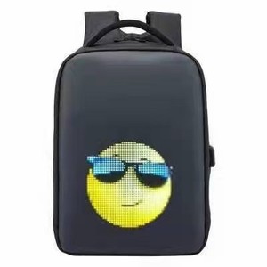 Özel DIY GIFs görüntü metin yumuşak Polyester astar fermuar kapatma ile Unisex akıllı LED ekran sırt çantası - Product Image 2