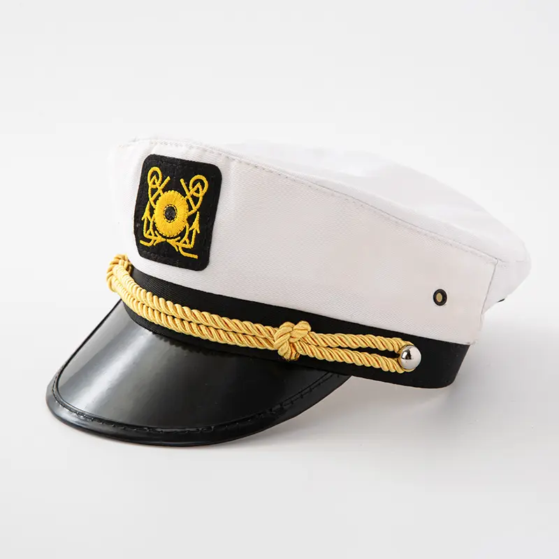 Chapéu uniforme superior liso chapéu europeus e americanos personalizados chapéus de marinheiro capitão branco marinha das crianças