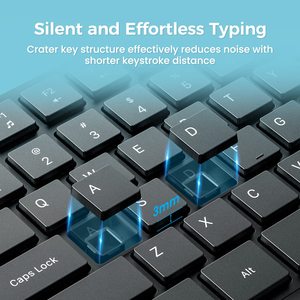 Teclado inalámbrico Bluetooth ergonómico de 2,4G para ordenador, luz indicadora ampliada, teclado de PC de tamaño completo para ordenador portátil de escritorio - Product Image 5