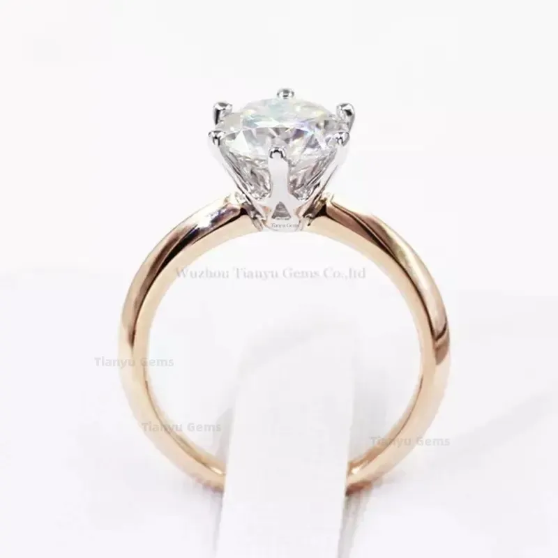 Tianyu gemas nombre personalizado joyería 1 2 3 4 5 quilates 14K 18K oro sólido diamante VVS Moissanite compromiso anillos de boda para mujeres