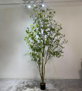 人工カッコウツリーバラの木鉢植え植物フェイクランドスケープグリーンツリー屋内ホームホテルリビングルーム植物装飾