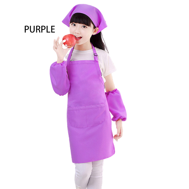 Morado (delantal+manchón+sombrero)
