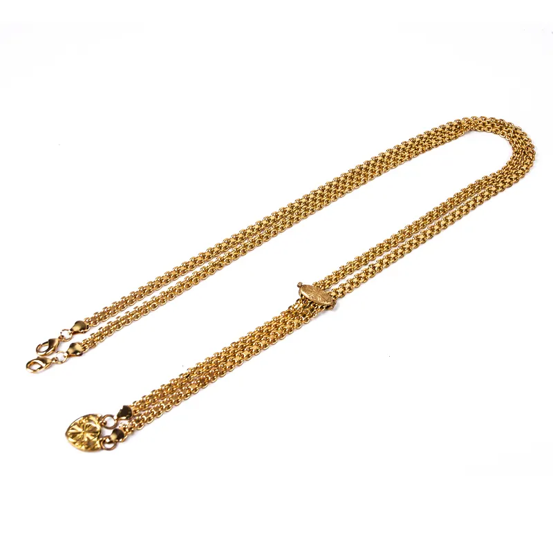 Collar de latón para cruz pectoral, accesorios de ornamento de cabeza de oro, de 120 cm, cadena de cobre ruso de gran tamaño