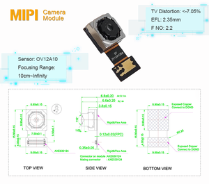 Módulo de cámara MIPI con obturador rodante, 12MP, 30fps, OV12A10, IMX577, IMX477, Sensor de cámara Raspberry Pi
