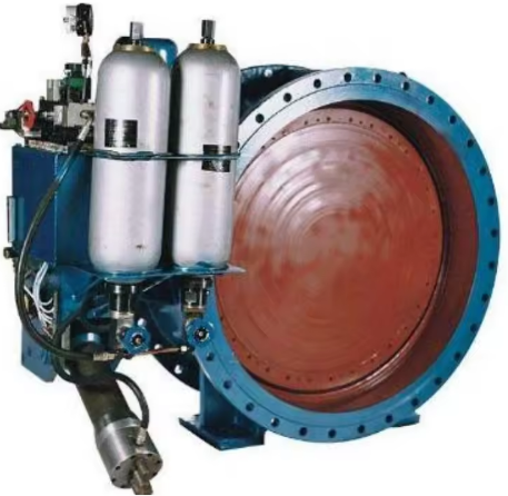 Vanne papillon de contrôle hydraulique de type accumulateur