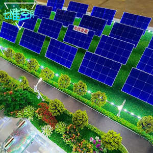 Diseño de modelo 3D moderno para arquitectura, modelo a escala de construcción, Nueva simulación de eficiencia energética solar en la industria