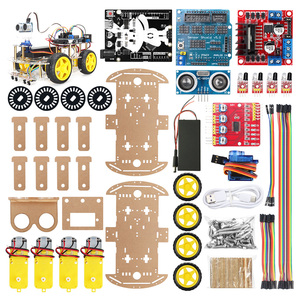 Tscinbuny 4WD telaio trasparente ad ultrasuoni ostacolo evitamento stelo istruzione Robot Kit per auto per i bambini per la programmazione arduino - Product Image 6